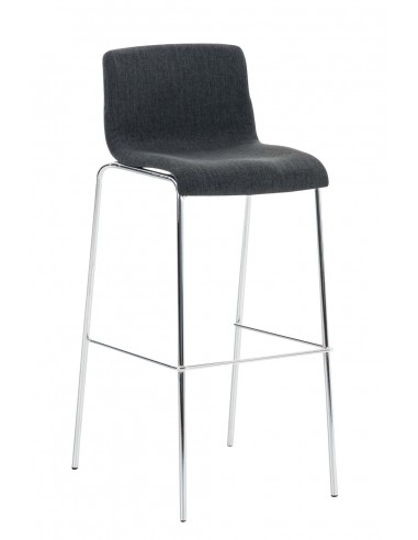 Tabouret de bar x1 design moderne repose-pied en tissu gris foncé sur 4 pieds en métal 10_0004949 commande en ligne